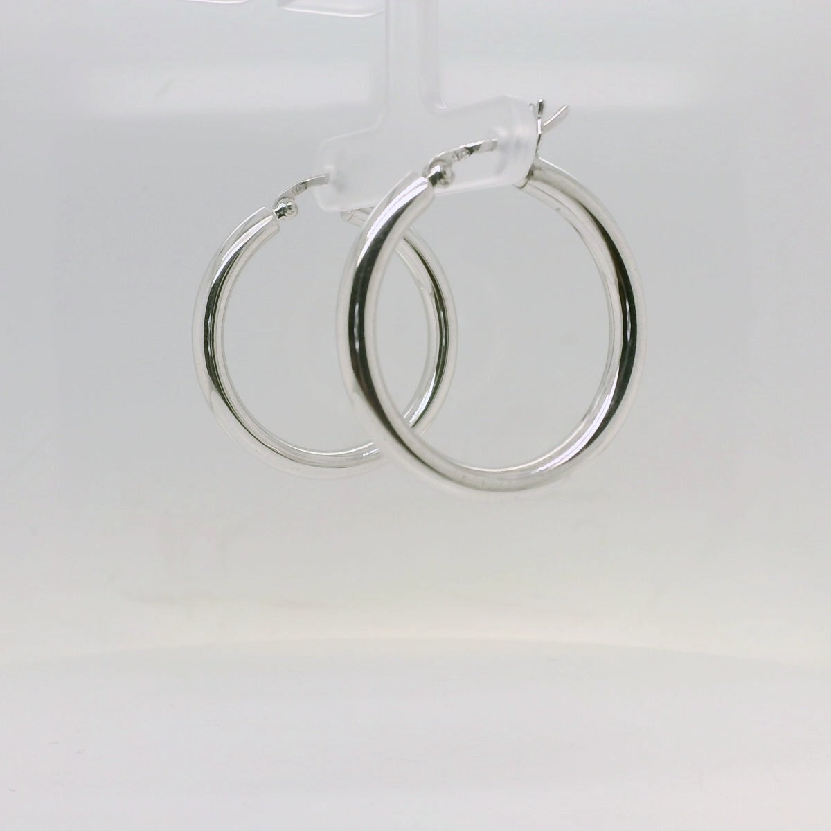 Large Silver Tube Hoops