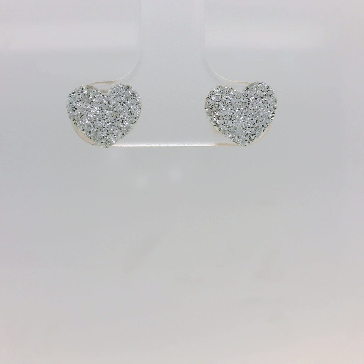 Glitter Heart Studs