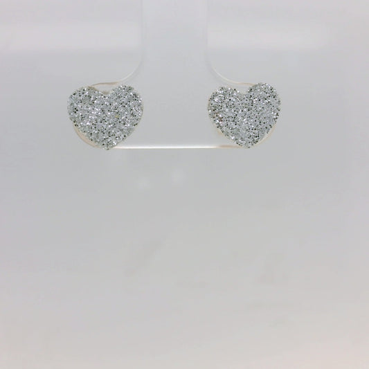 Glitter Heart Studs