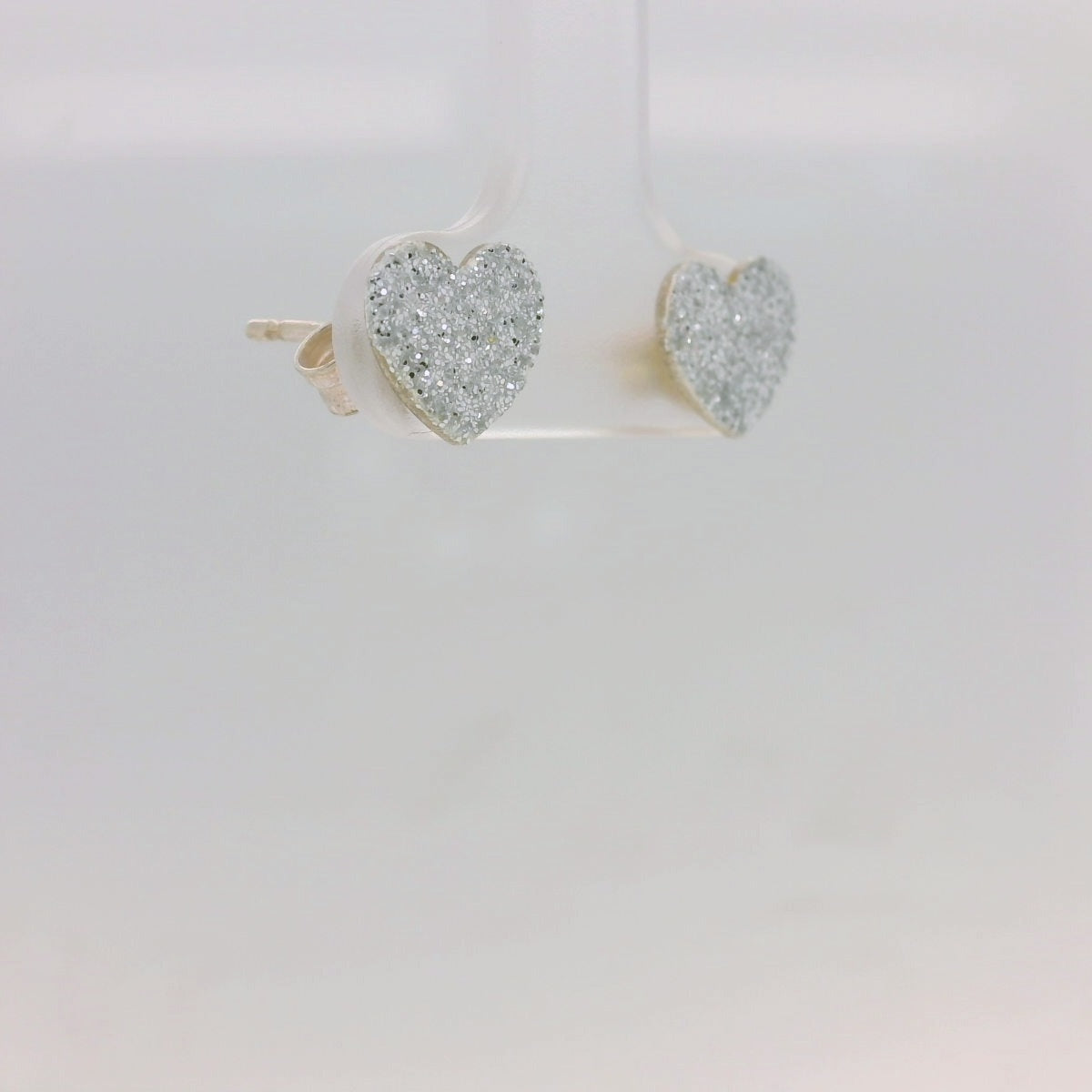 Glitter Heart Studs