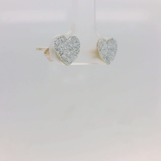Glitter Heart Studs