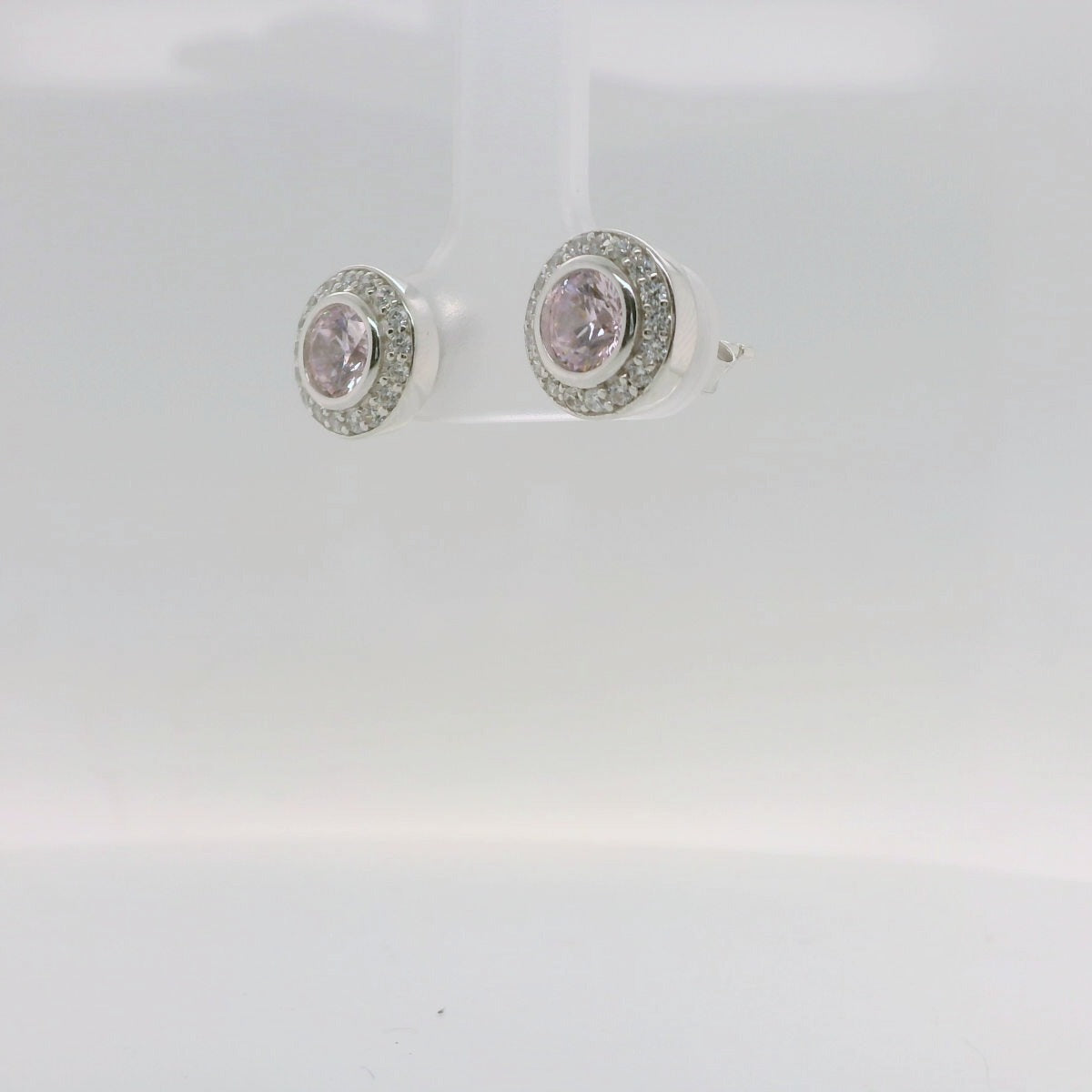 Pink CZ Cluster Studs