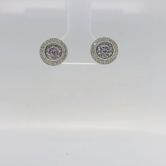 Pink CZ Cluster Studs