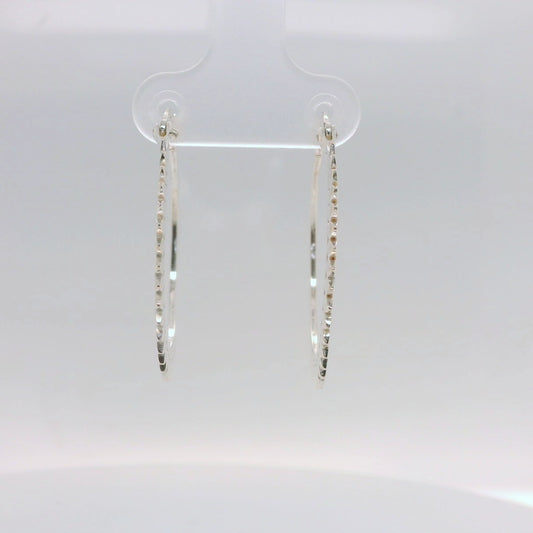 Silver Petal Hoop Earrings