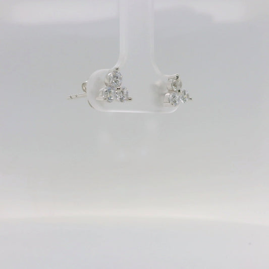 3 CZ Stud Earrings