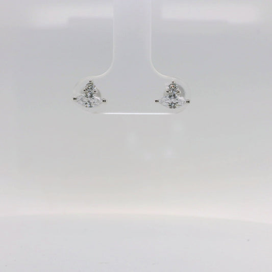 Marquise & Round Stud Earrings