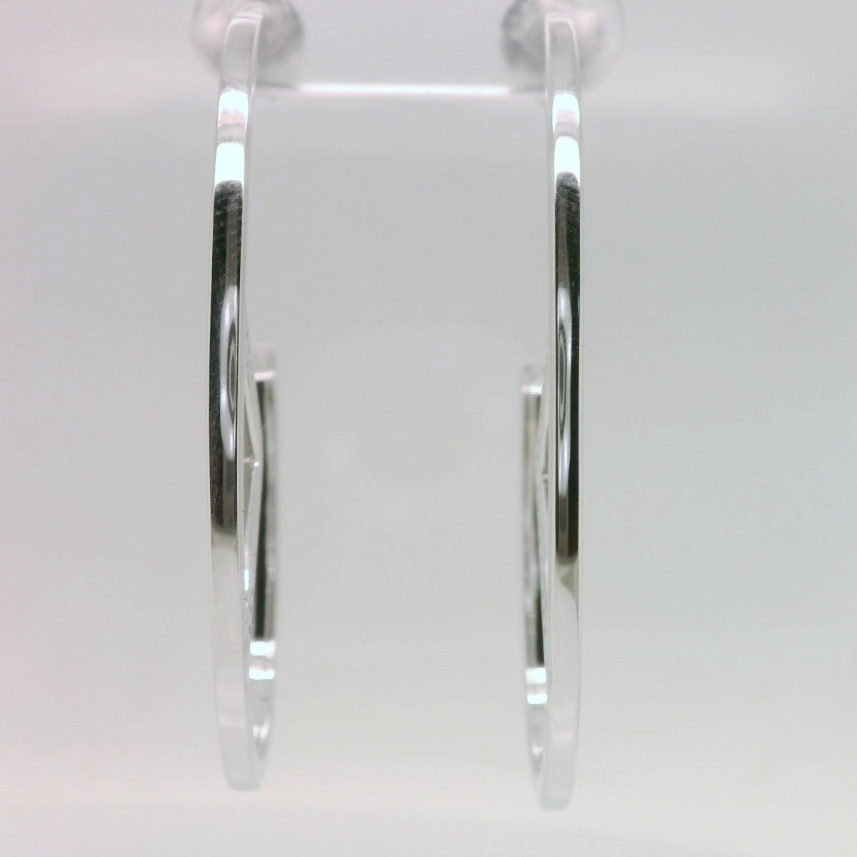 Silver Oval Triangle CZ Studs