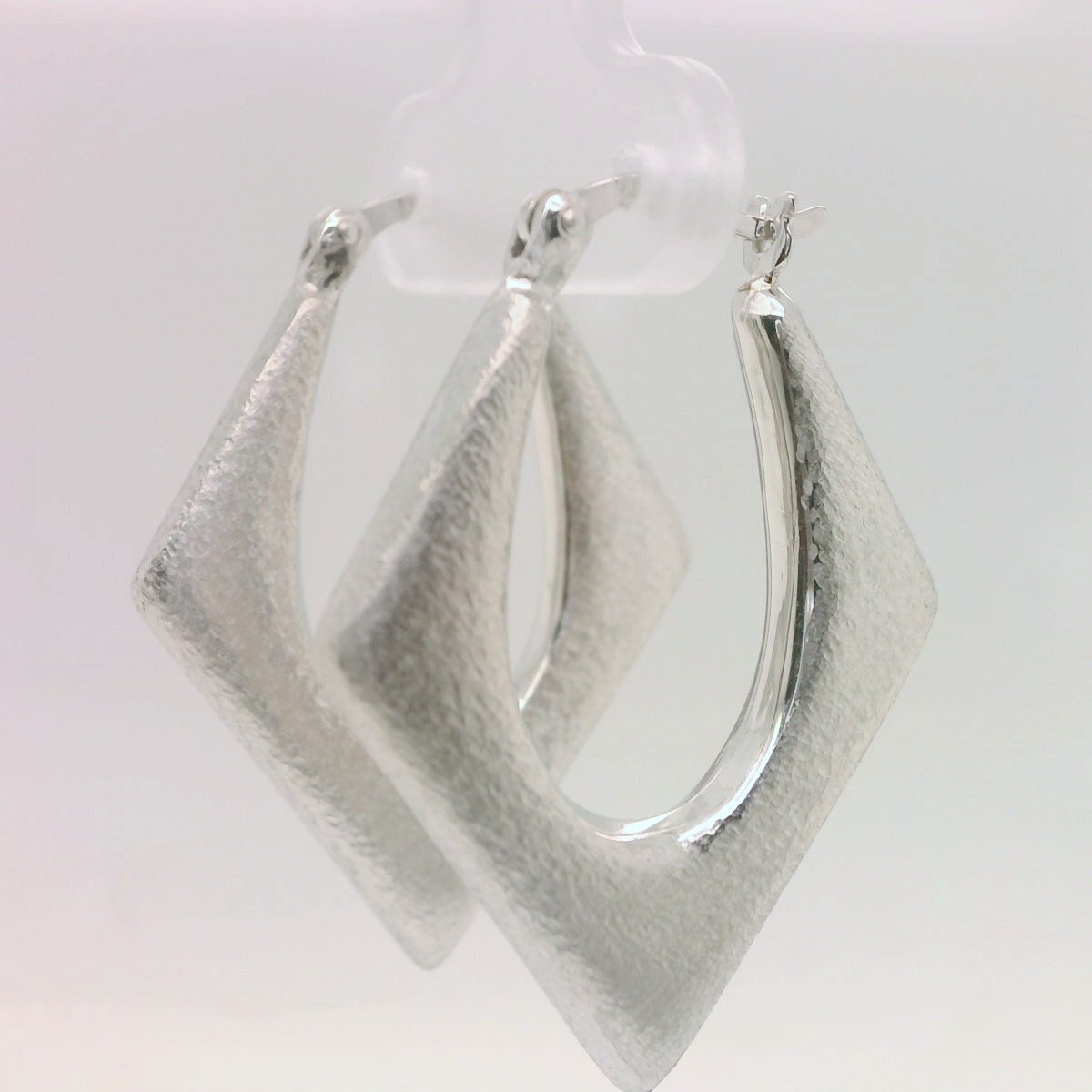 Silver Diamond Shaped Earrings