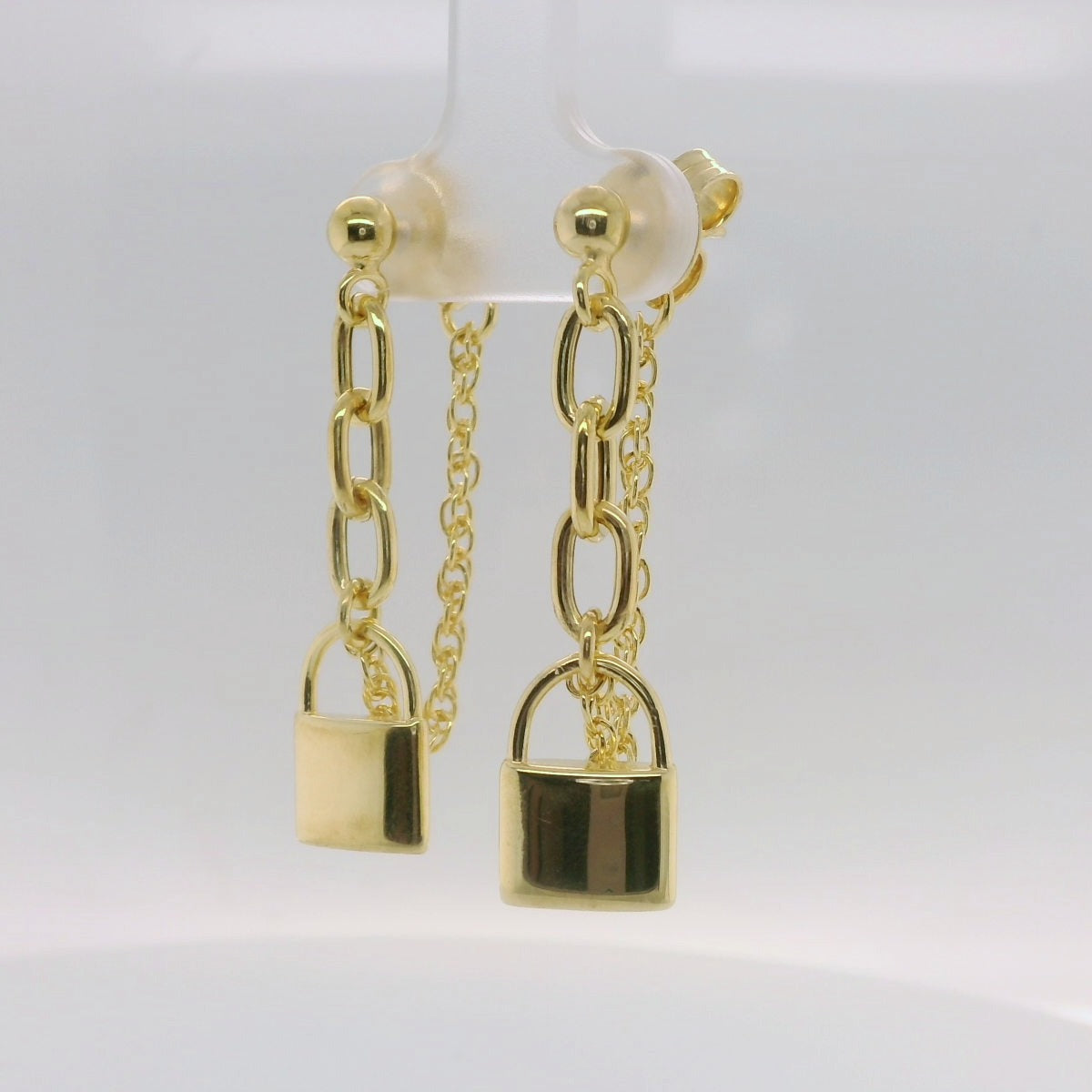 Yellow Love Lock Chain Earring