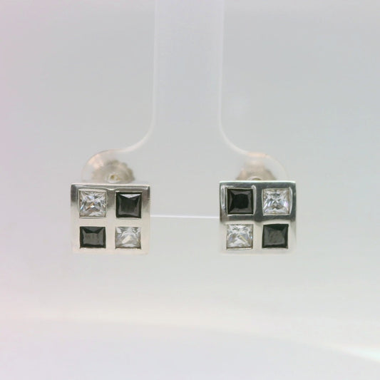 Black & White Square Studs