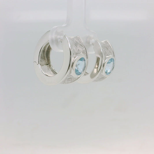 Textured Topaz Huggies