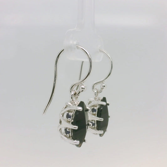 Black Quartz Drop Earrings
