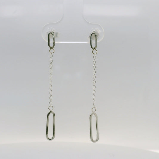 Oval Chain Drop Earrings