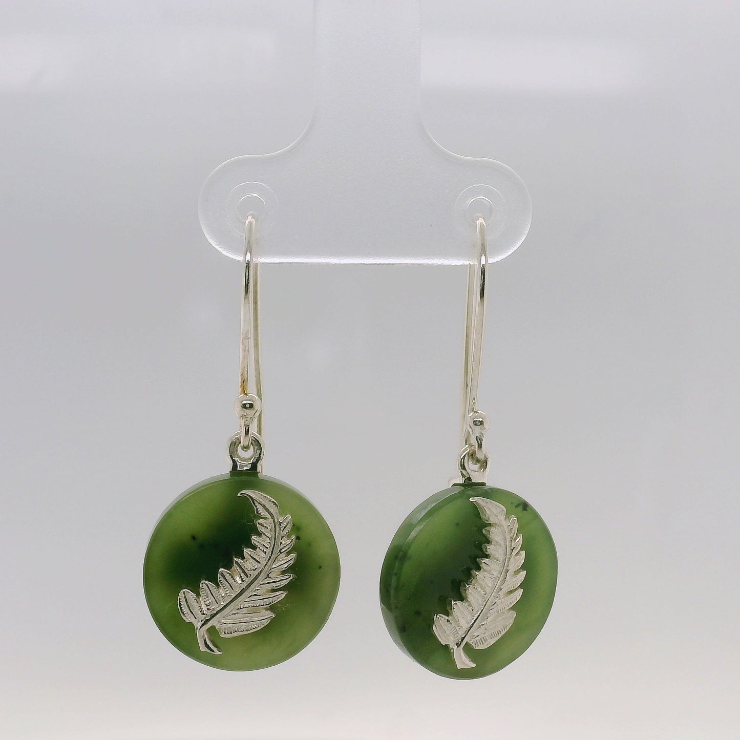 NZ Fern Jade Drop Earrings