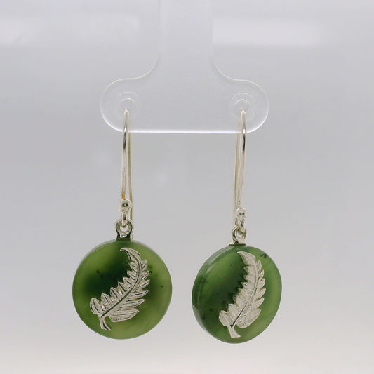 NZ Fern Jade Drop Earrings