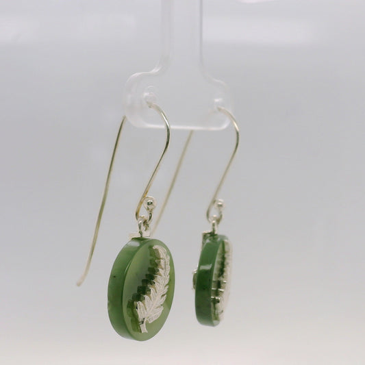 NZ Fern Jade Drop Earrings