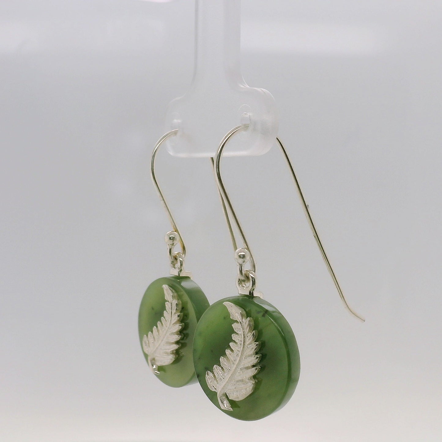 NZ Fern Jade Drop Earrings