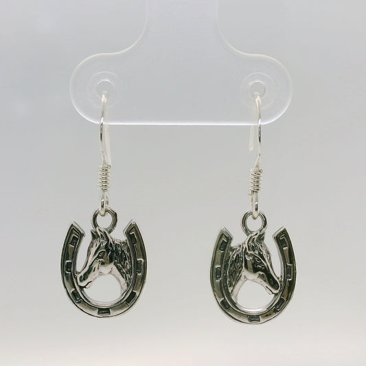 Horseshoe - Horsehead Drop Earrings