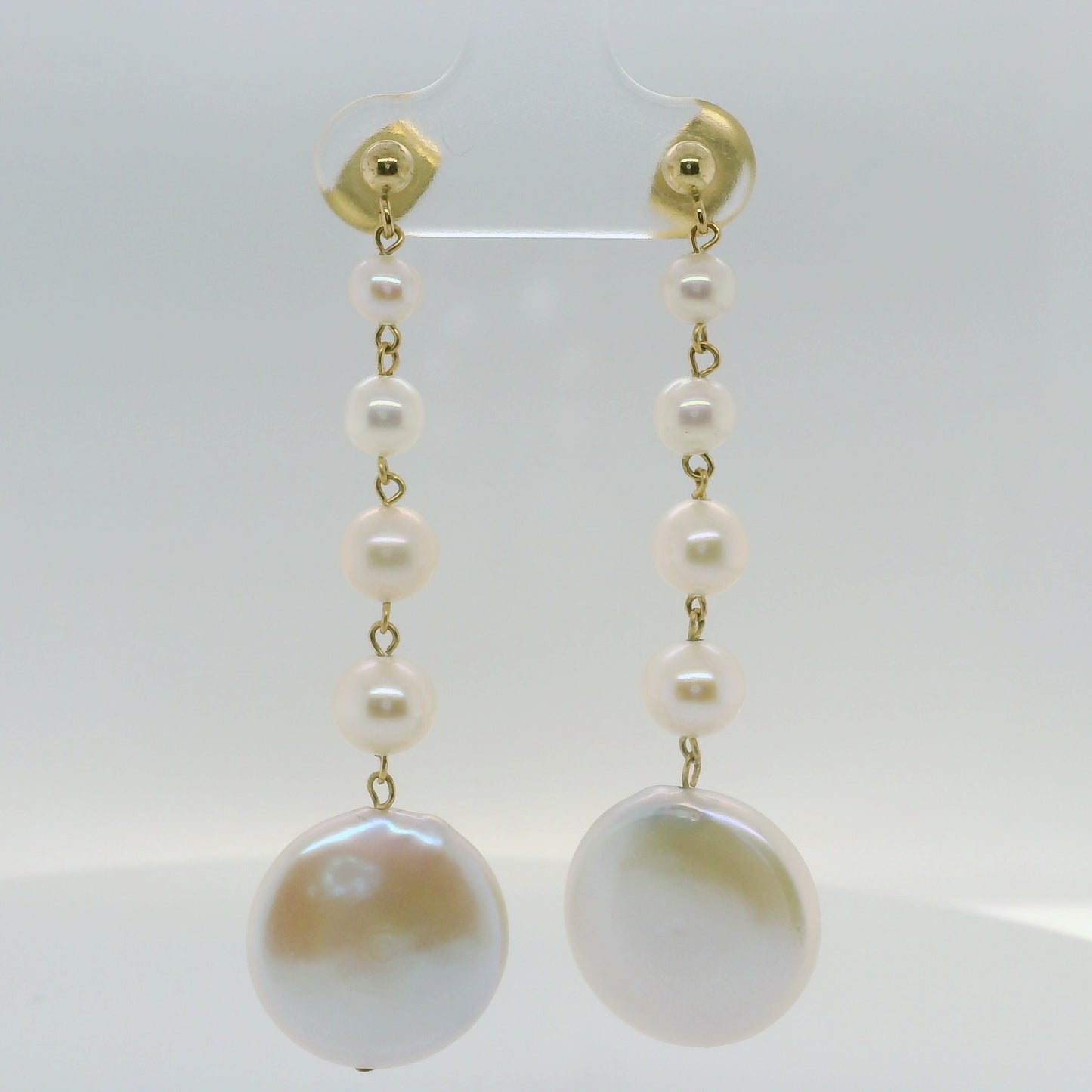 Ball & Pearl Drop Earrings