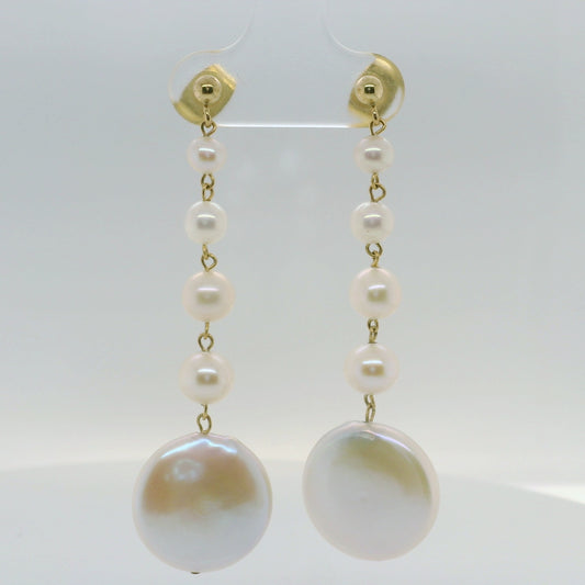 Ball & Pearl Drop Earrings