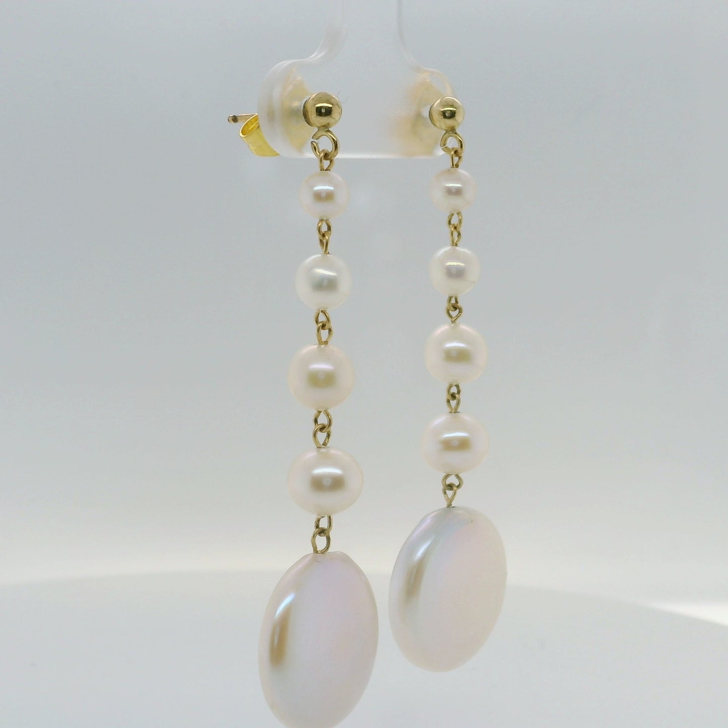 Ball & Pearl Drop Earrings