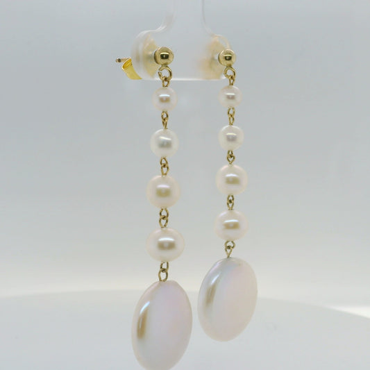 Ball & Pearl Drop Earrings