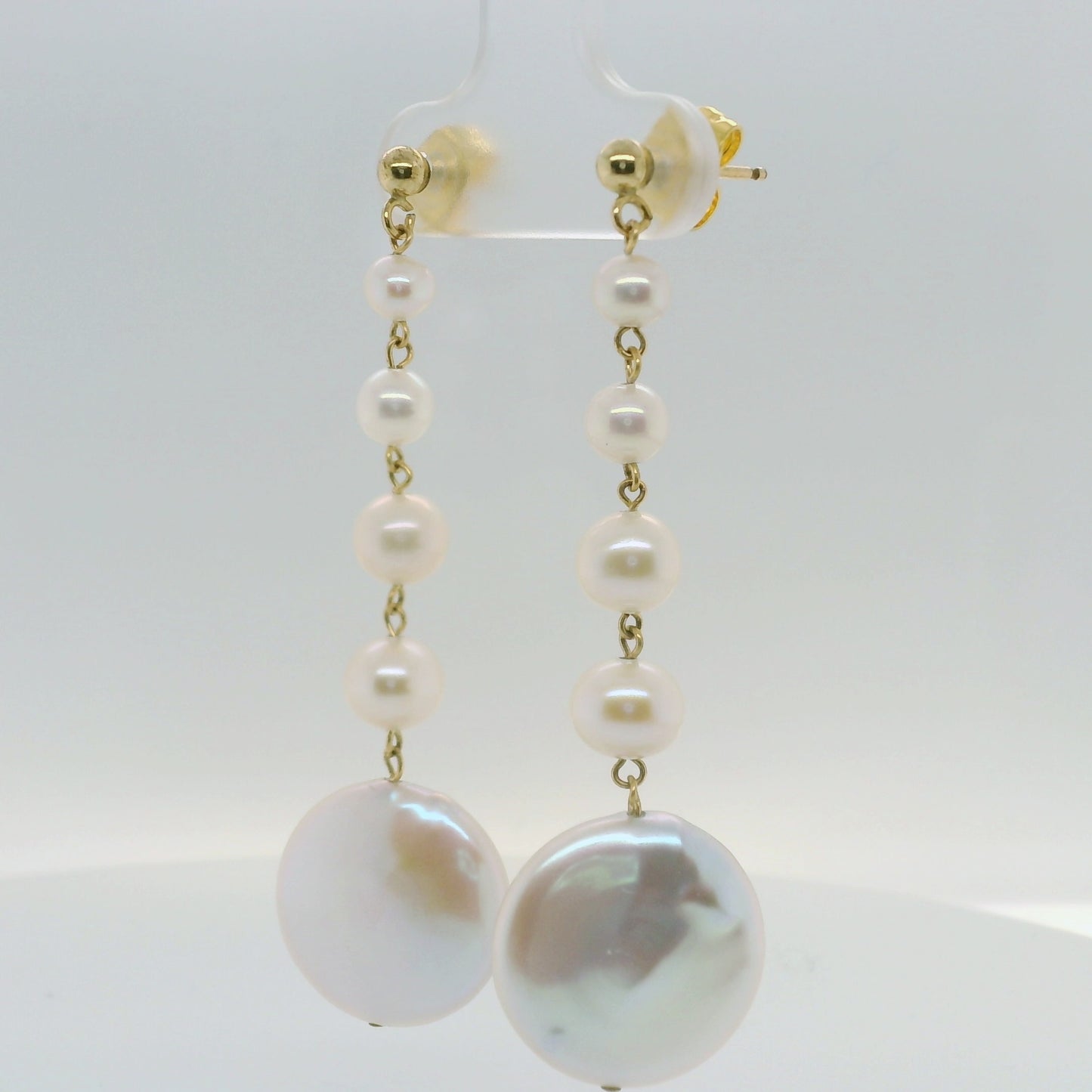 Ball & Pearl Drop Earrings
