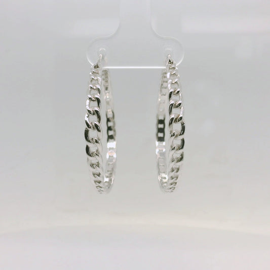 Large curb link chain drop earring