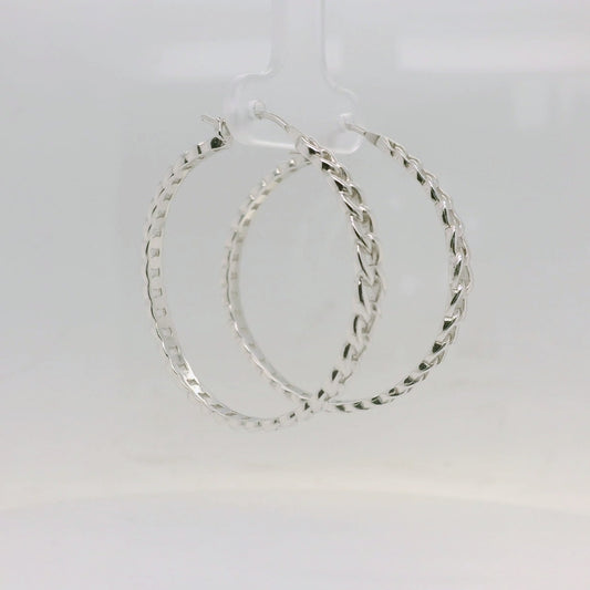 Large curb link chain drop earring