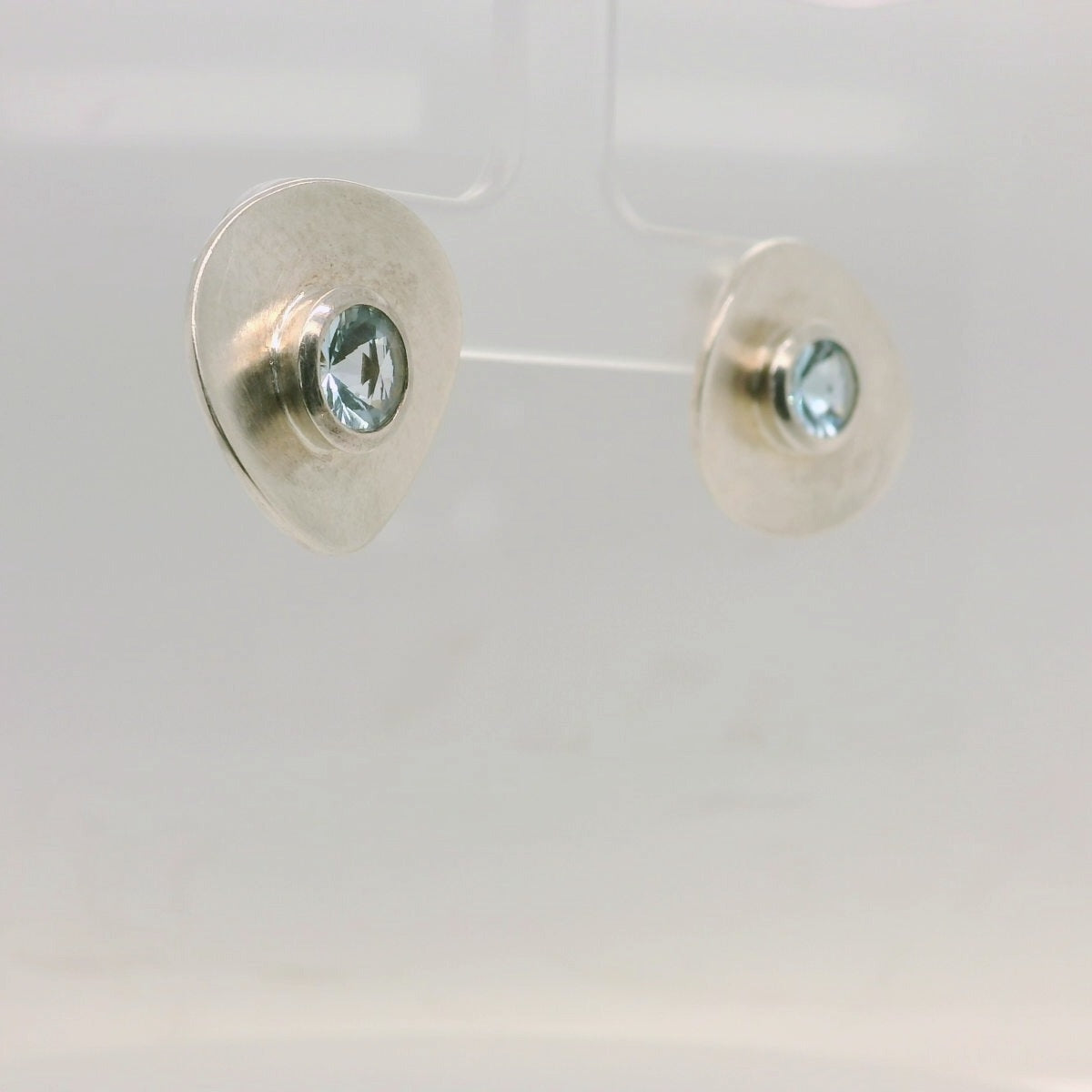 Matte Circle Topaz Studs