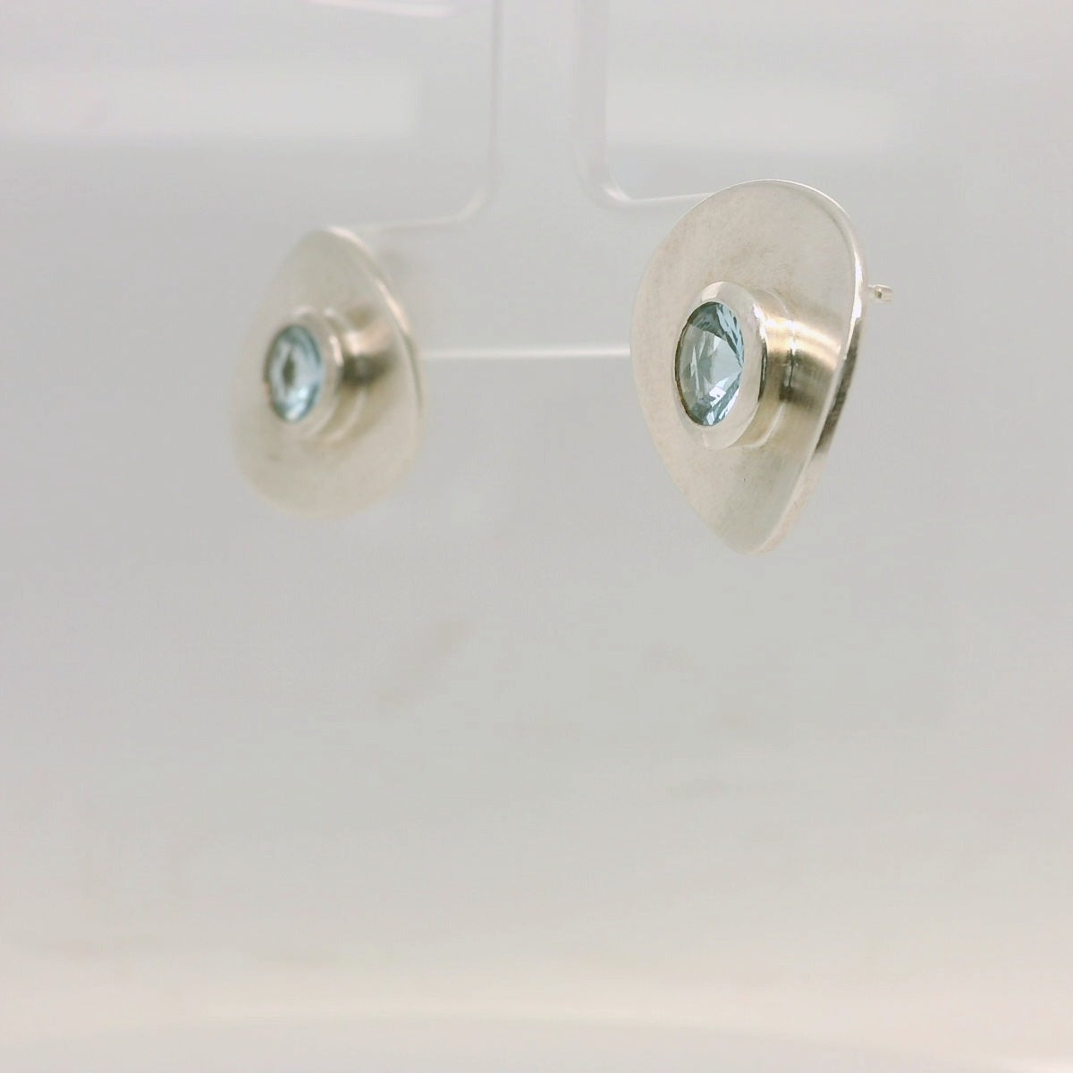 Matte Circle Topaz Studs