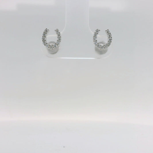 Small CZ Horseshoe Studs