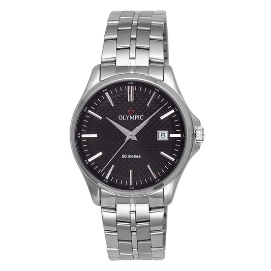 Olympic Timekeeper Series - Gents Steel Black Dial Watch