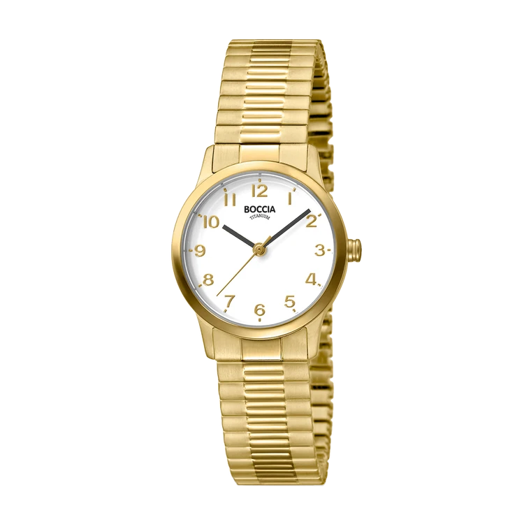 Boccia Titanium Watch – Gold-Tone with White Dial