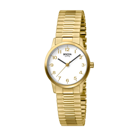 Boccia Titanium Watch – Gold-Tone with White Dial