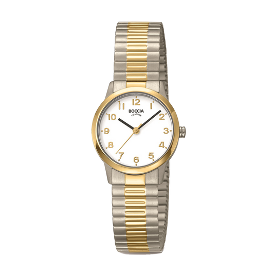 Boccia Titanium Watch – Two-Tone Gold &amp; Silver with White Dial