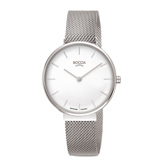 BOCCIA Ladies Silver Mesh Watch
