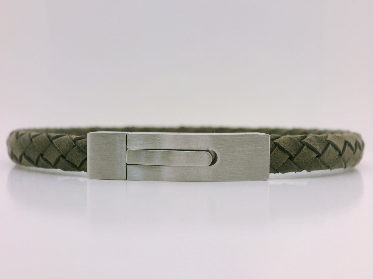 Grey Braided Suede Bracelet