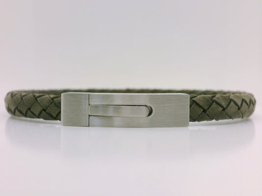 Grey Braided Suede Bracelet