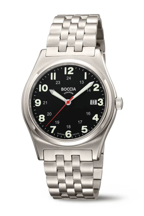 BOCCIA Black Dial Numeral Watch