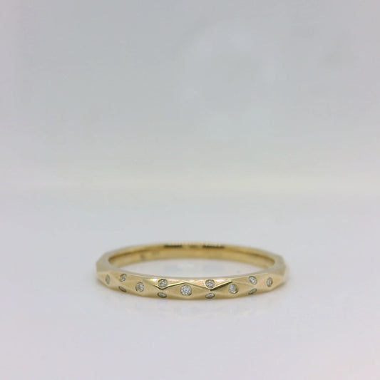 Faceted Diamond Ring