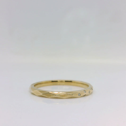 Faceted Diamond Ring