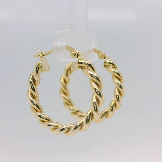 Gold Twisted Hoops