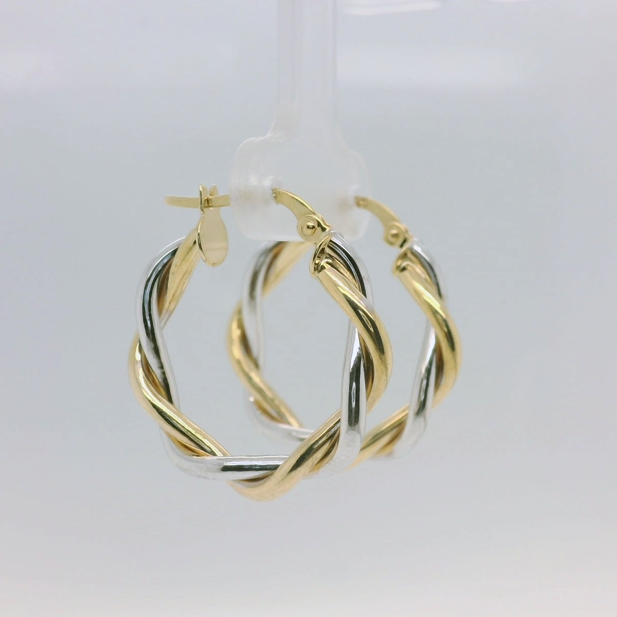 Two-Tone Twisted Hoops