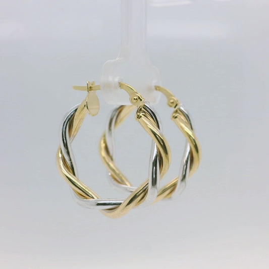 Two-Tone Twisted Hoops