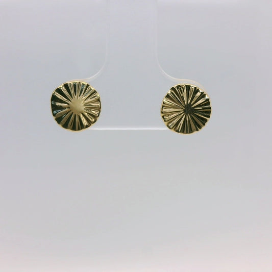 Gold Sun Disc Studs