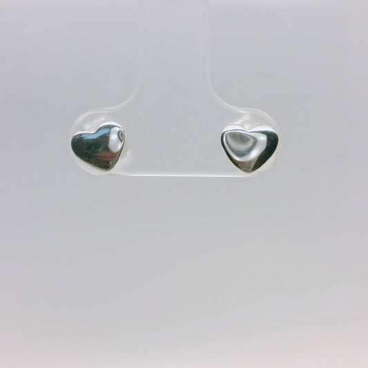 Silver Heart Studs