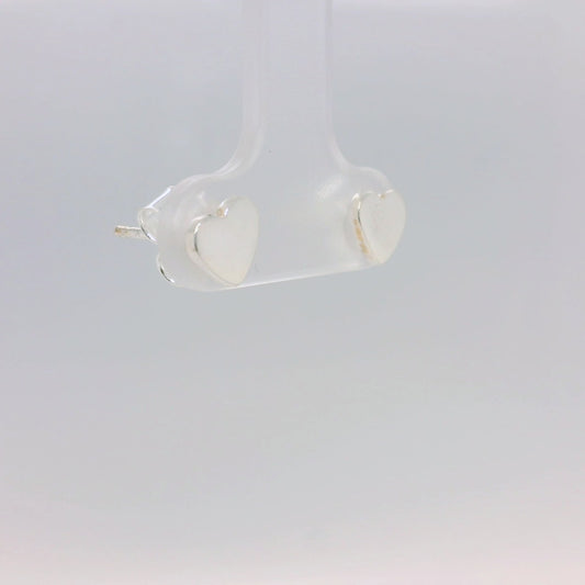 Silver Heart Studs