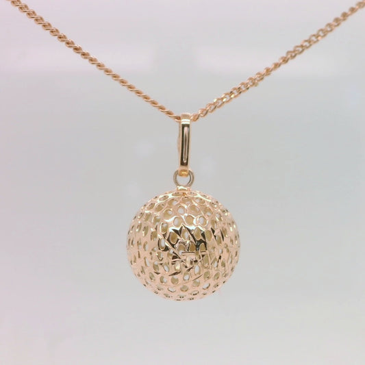 Rose Gold Lattice Ball Pendant