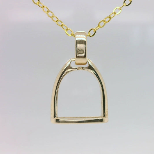 Gold Stirrup Pendant